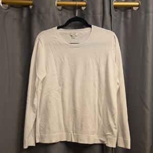 J. Crew Factory White Long Sleeve Sweater Relaxed Fit Knit XXL